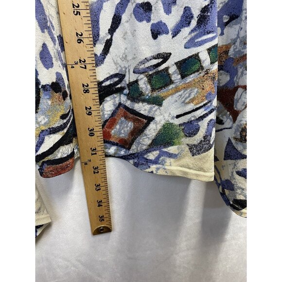 Chico's Sequins Embellished Cover Up Kimono Women OneSize Ivory Multicolor Used - Picture 8 of 16